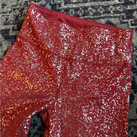 NWT- Sweaty Betty 7/8 Goddess Yoga Leggings Red Terrazzo Disco Foil Print Sz S - Picture 3 of 6